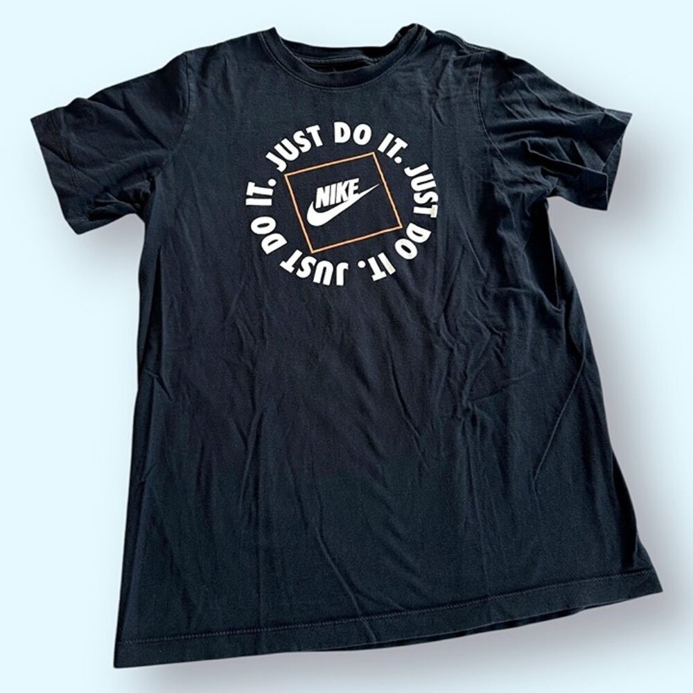 Nike Black Just Do It Boys Size Youth Large Shirt